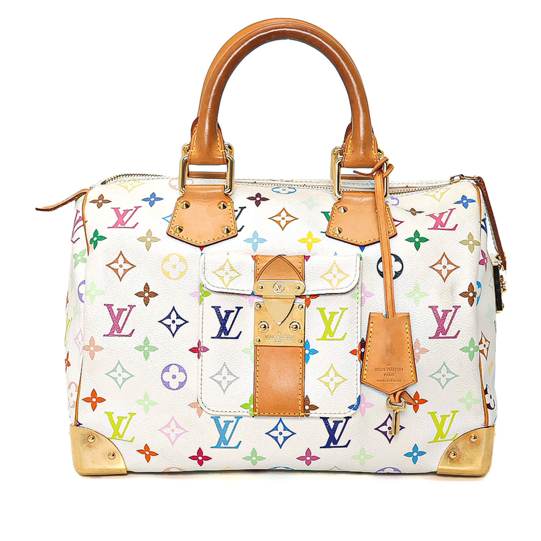 Louis Vuitton - White Monogram Multicolor Speedy 30 Bag